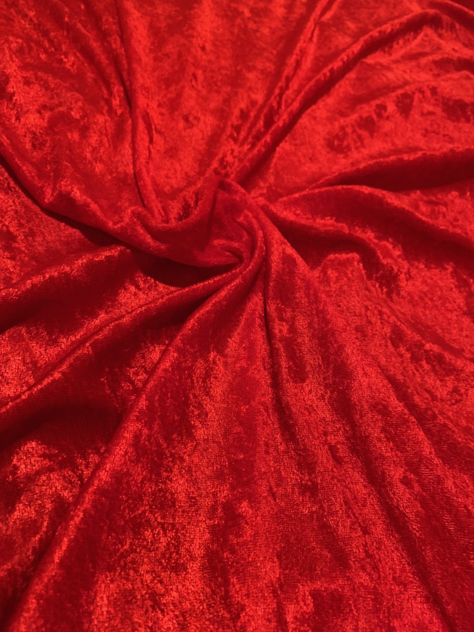 58" Red Stretch Velour Fabric - By The Yard - Click Image to Close