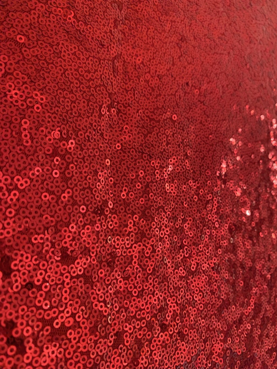 3MM Red Mini Sequin Fabric By The Yard - 53/54â€