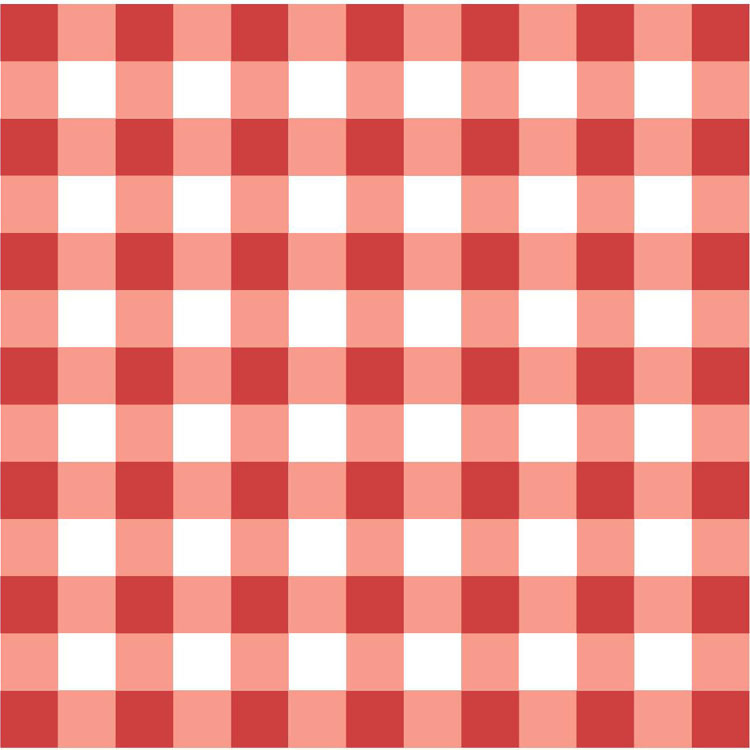 54" Red Chex Gingham Vinyl with Felt Back - By The Yard