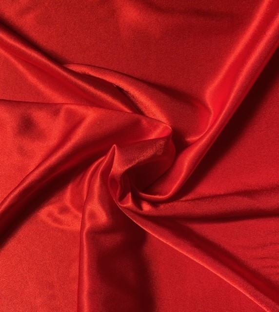 58/60 Red Crepe Back Satin Fabric By The Yard - 100% Polyester - Click Image to Close