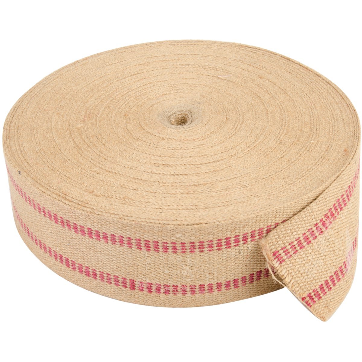 Red Jute Webbing 72 Yard Roll - Click Image to Close