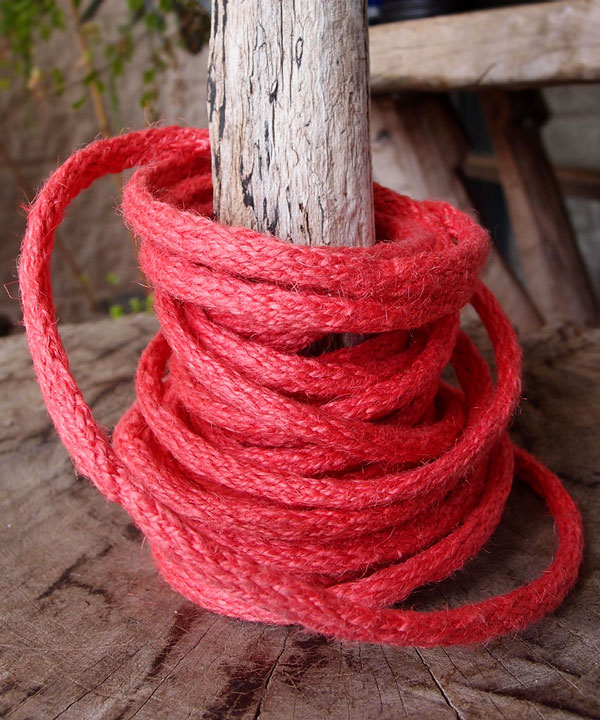 Coral Red Wired Jute Twine 9 Yards