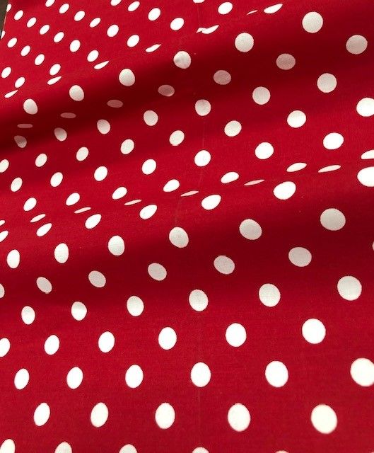 58/60" Red/White Dot Broadcloth By The Yard