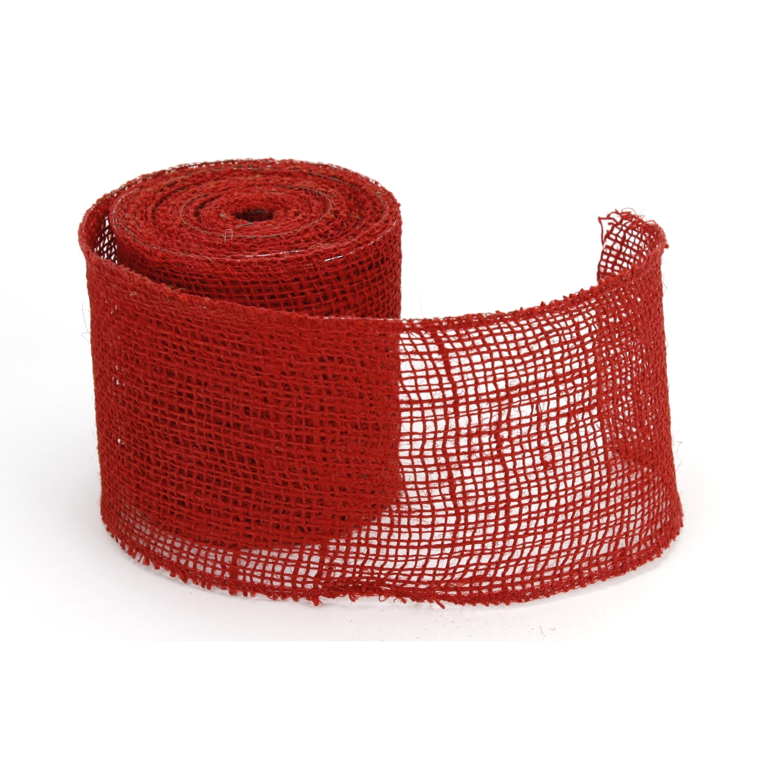 4" Red Wired Burlap Ribbon 10 Yard Roll