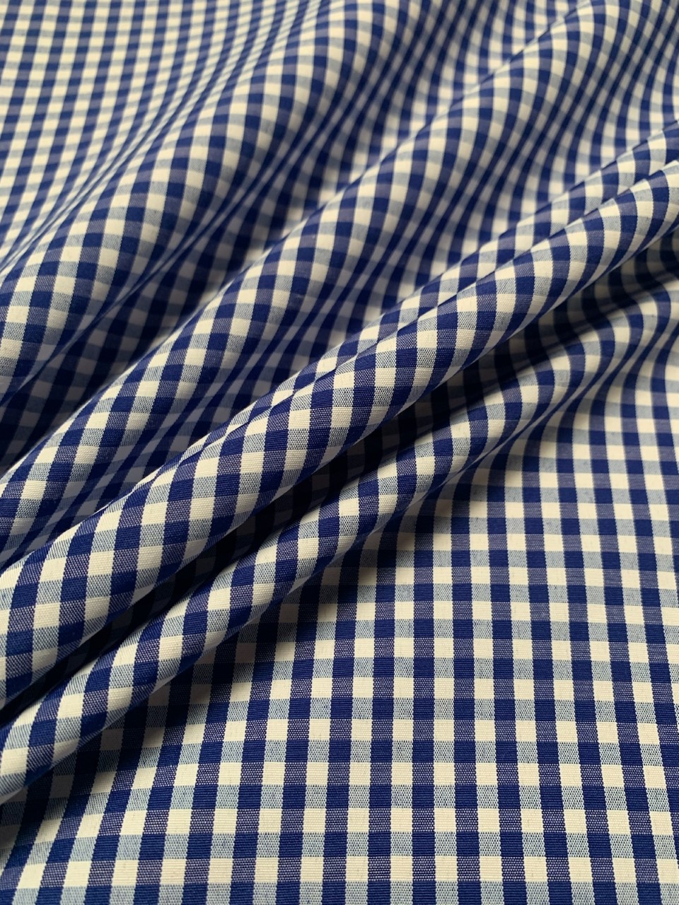 1/8" Royal Gingham Fabric 60" Wide By The Yard Poly Cotton Blend