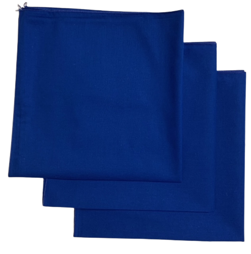 Made in the USA Solid Blue Bandanas 3 Pk, 22" x 22" Cotton - Click Image to Close