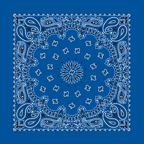 Blue Paisley Bandanas (12 Pack) 22" x 22" 100% Cotton - Click Image to Close