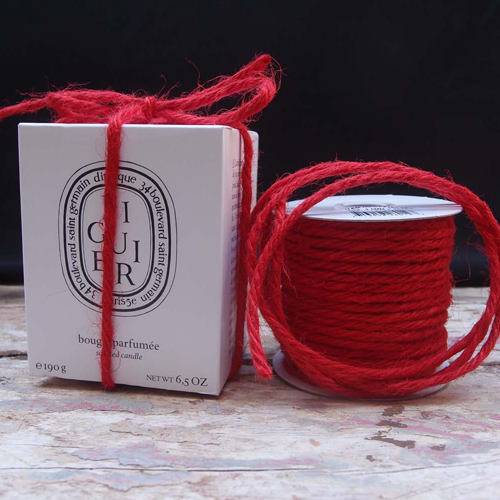 3.5 mm Red Jute Cord - 25 Yards - Click Image to Close