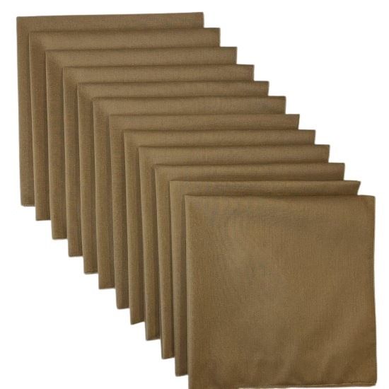 (image for) Made in the USA Solid Sand Bandanas 12 Pk, 22" x 22" Cotton