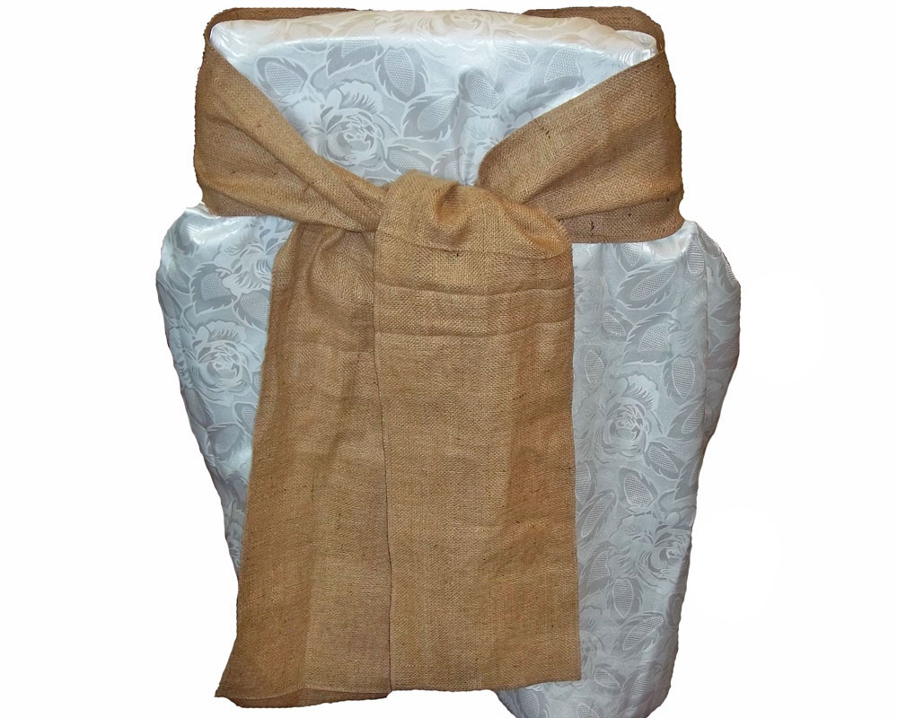 Burlap Chair Sash - 6" x 108" (Finished Edges) - Click Image to Close