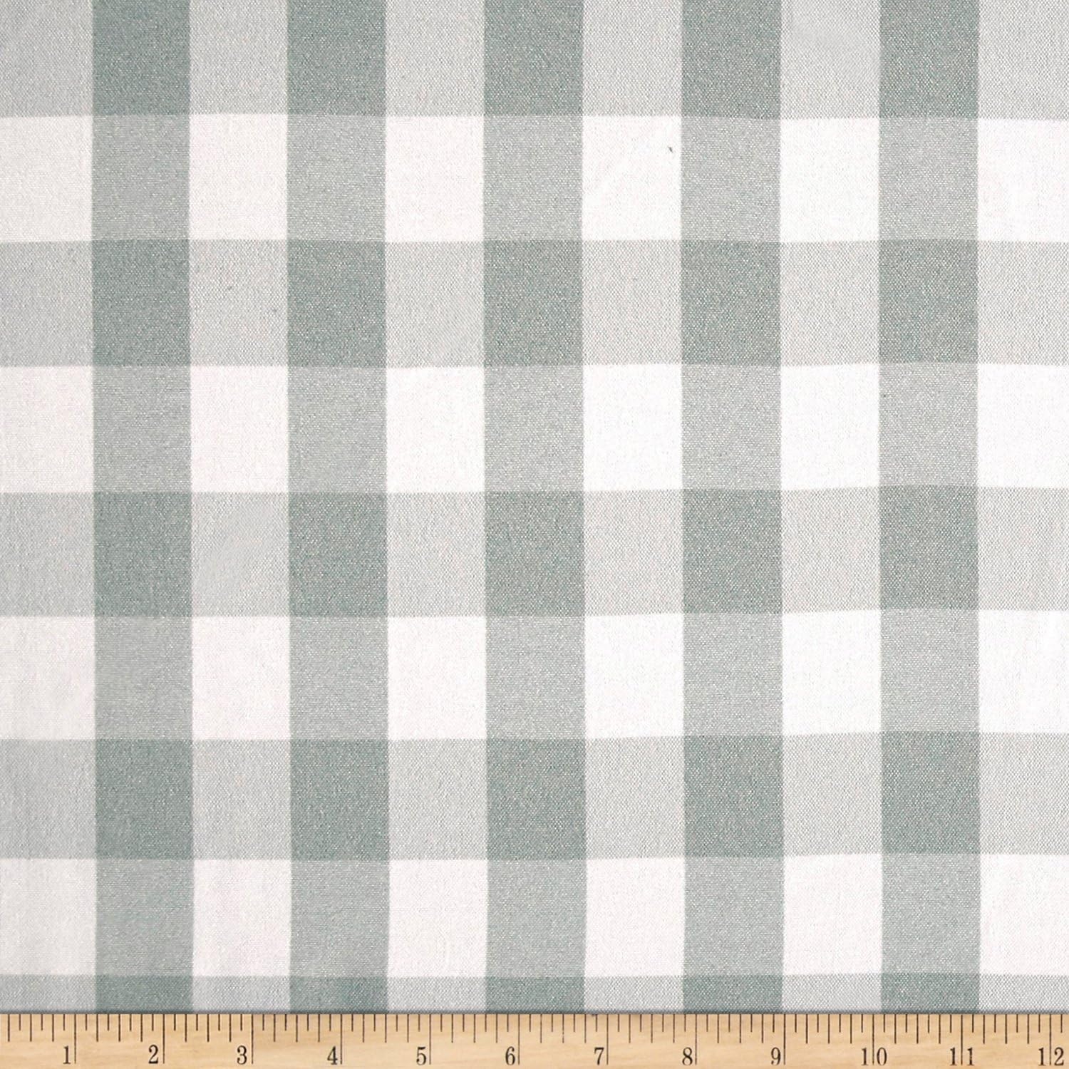 60" Silver Gingham 1" Check Fabric 100 Yard Roll (Free Shipping)