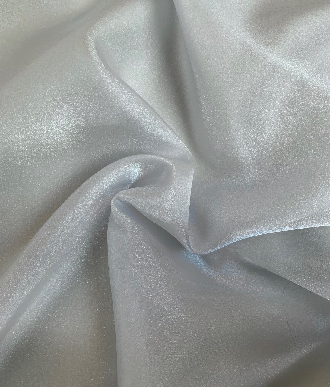 45" Silver Sparkle Organza Fabric 100% Nylon BTY Made In Japan