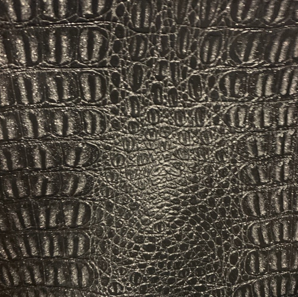 54" Silver Sparkle Gator Faux Leather Fabric By The Yard