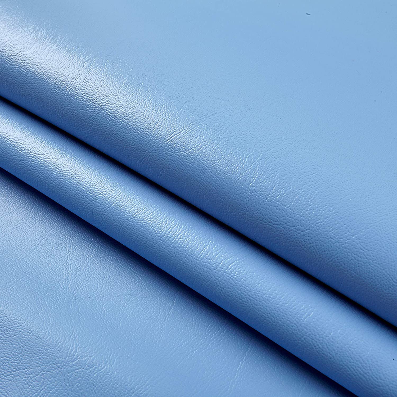54" Sky Blue Faux Leather Like Upholstery Vinyl - Per Yard