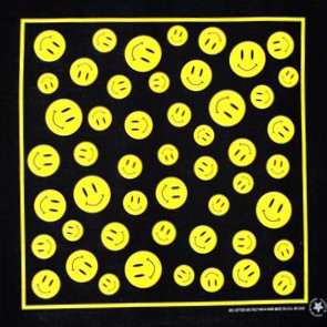 Smiley Face Bandanas - 12 Pack 22" x 22"