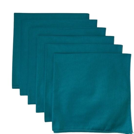 (image for) Made in the USA Solid Teal Bandanas 6 Pk, 22" x 22" 100% Cotton