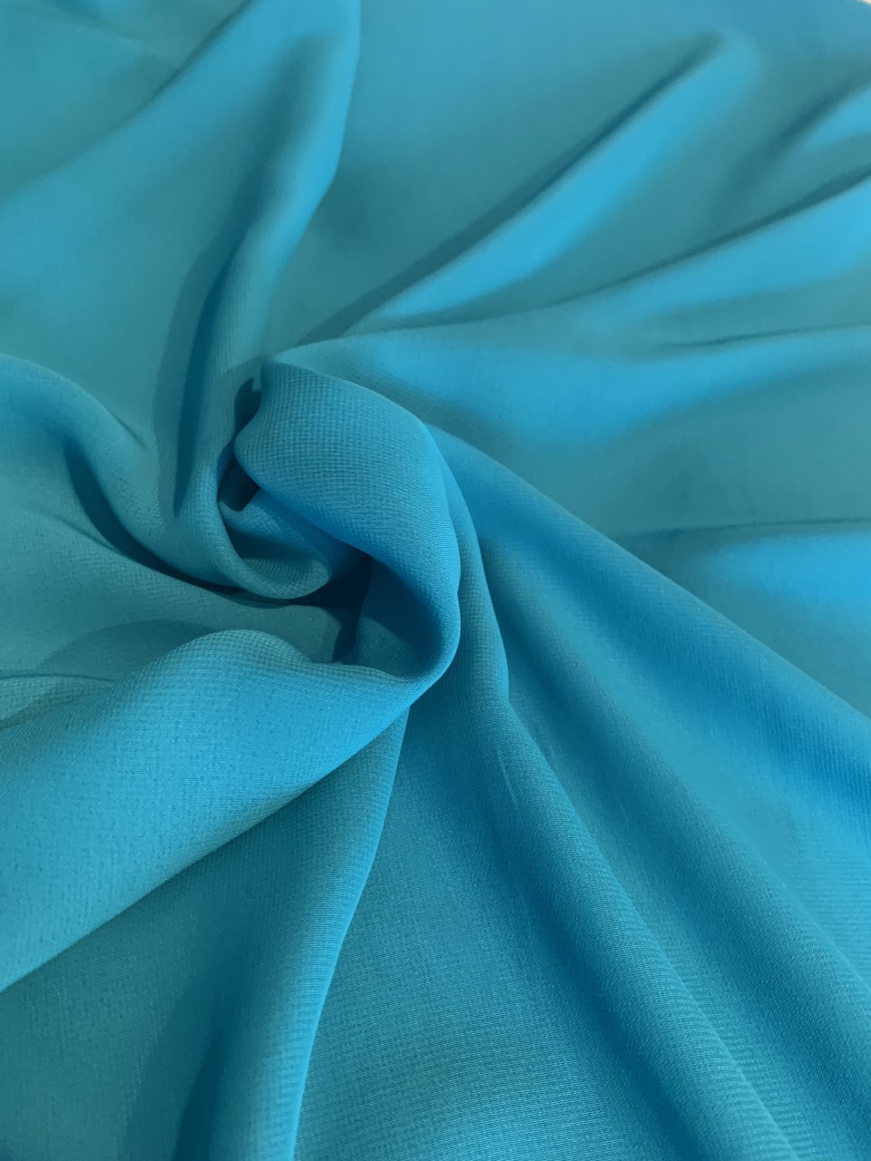 58" Turquoise Chiffon Fabric By The Yard - Polyester