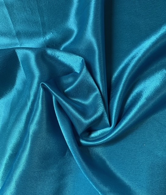 58/60 Turquoise Crepe Back Satin Fabric Per Yard 100% Polyester