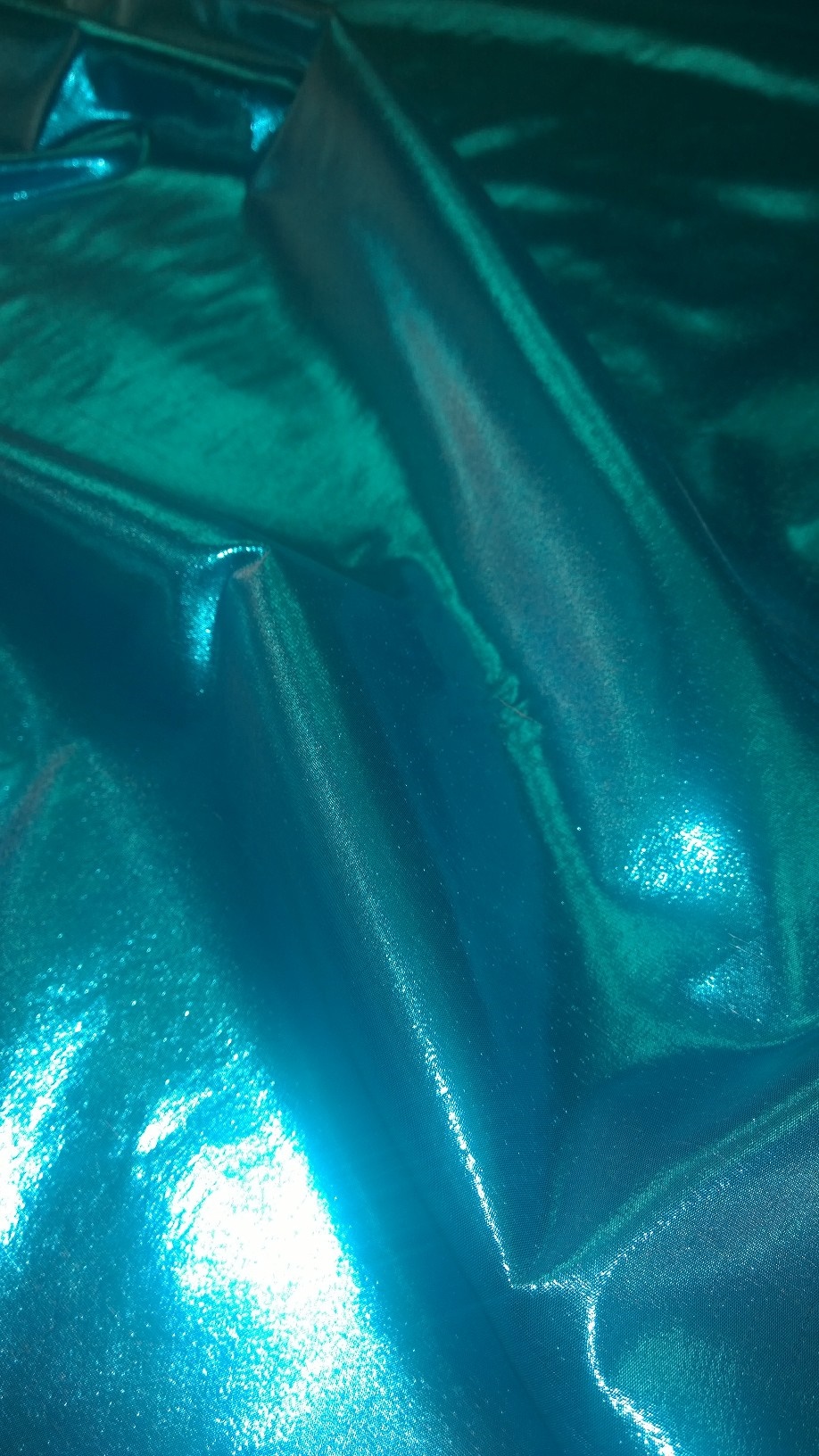 45" Turquoise Lame Fabric - Per Yard