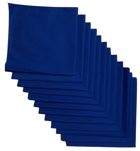 Made in the USA Solid Blue Bandanas 12 Pk, 22" x 22" Cotton