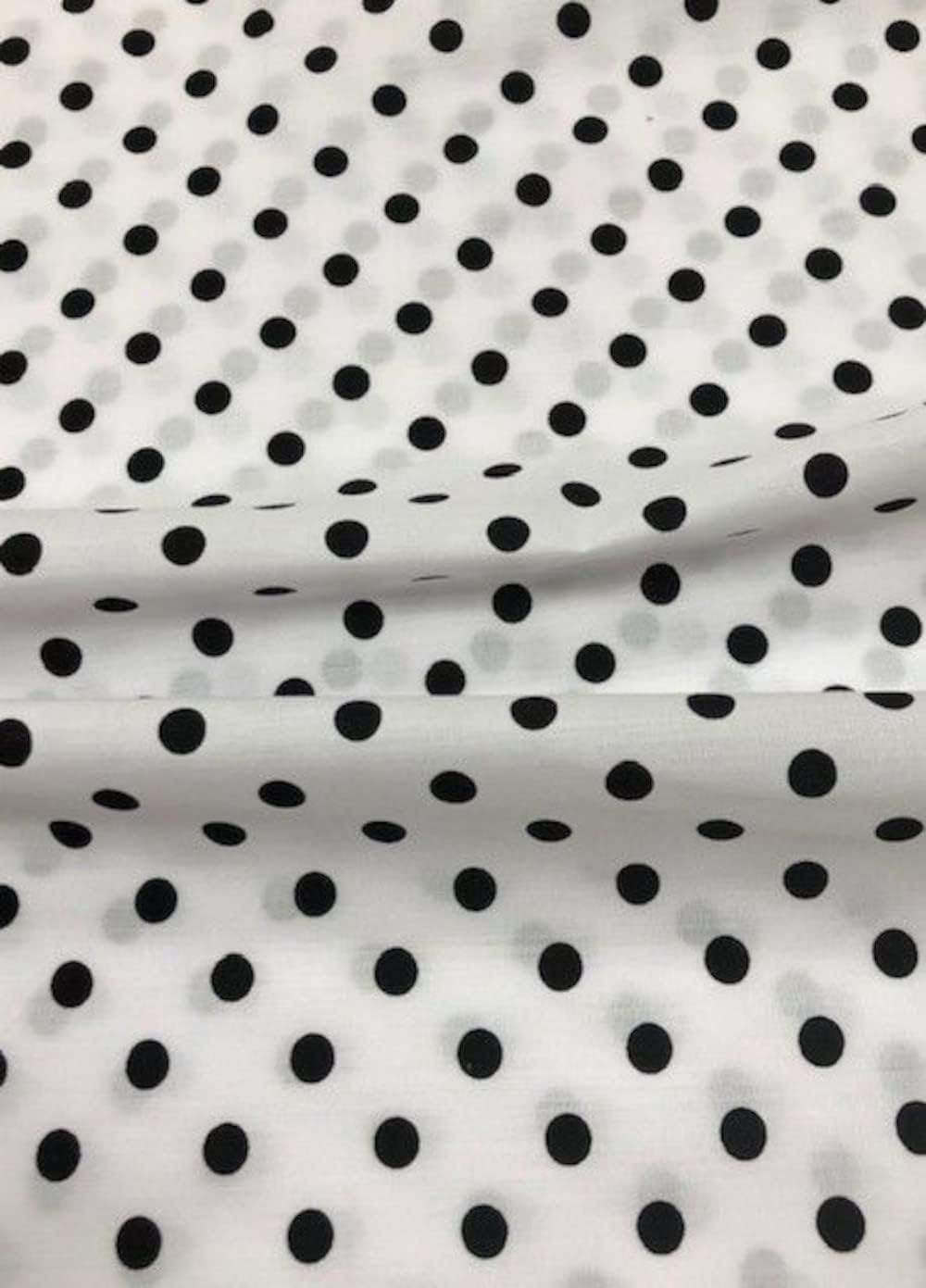 58/60" White/Black Dot Broadcloth By The Yard
