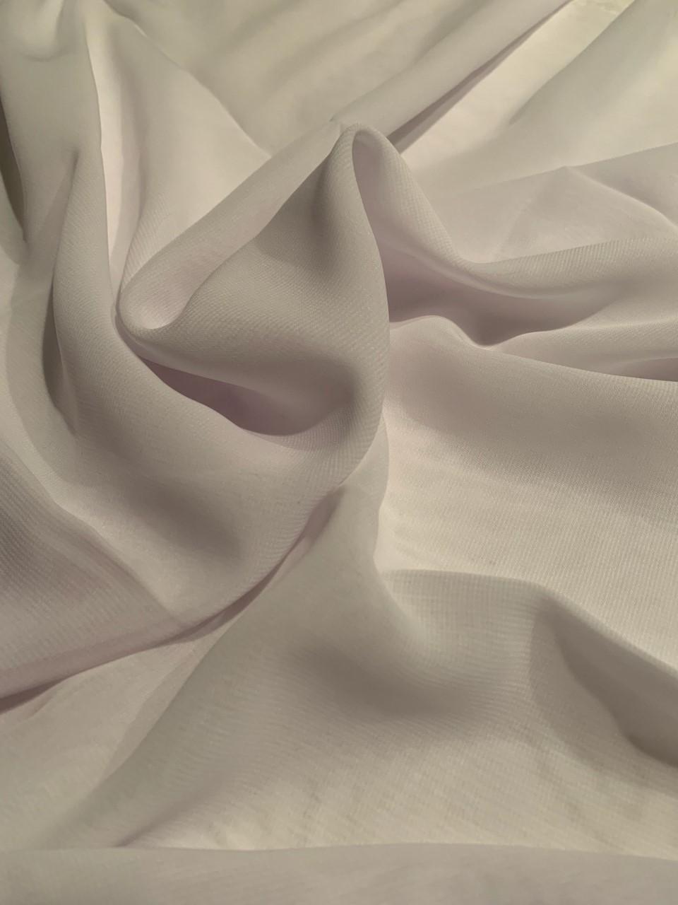 58" White Chiffon Fabric By The Yard - Polyester