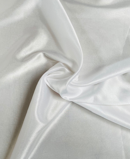 58/60 White Crepe Back Satin Fabric By The Yard - 100% Polyester