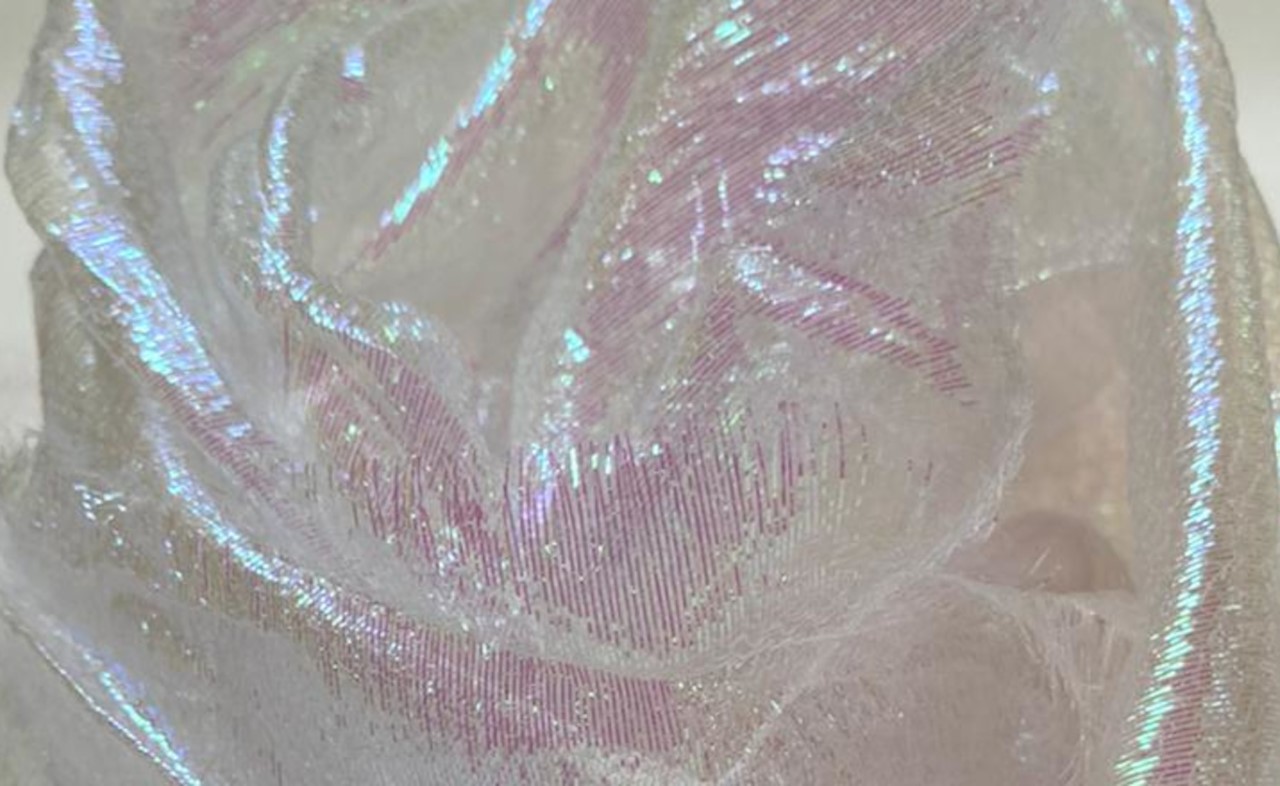 54" White Iridescent Pearl Organza Fabric By The Yard