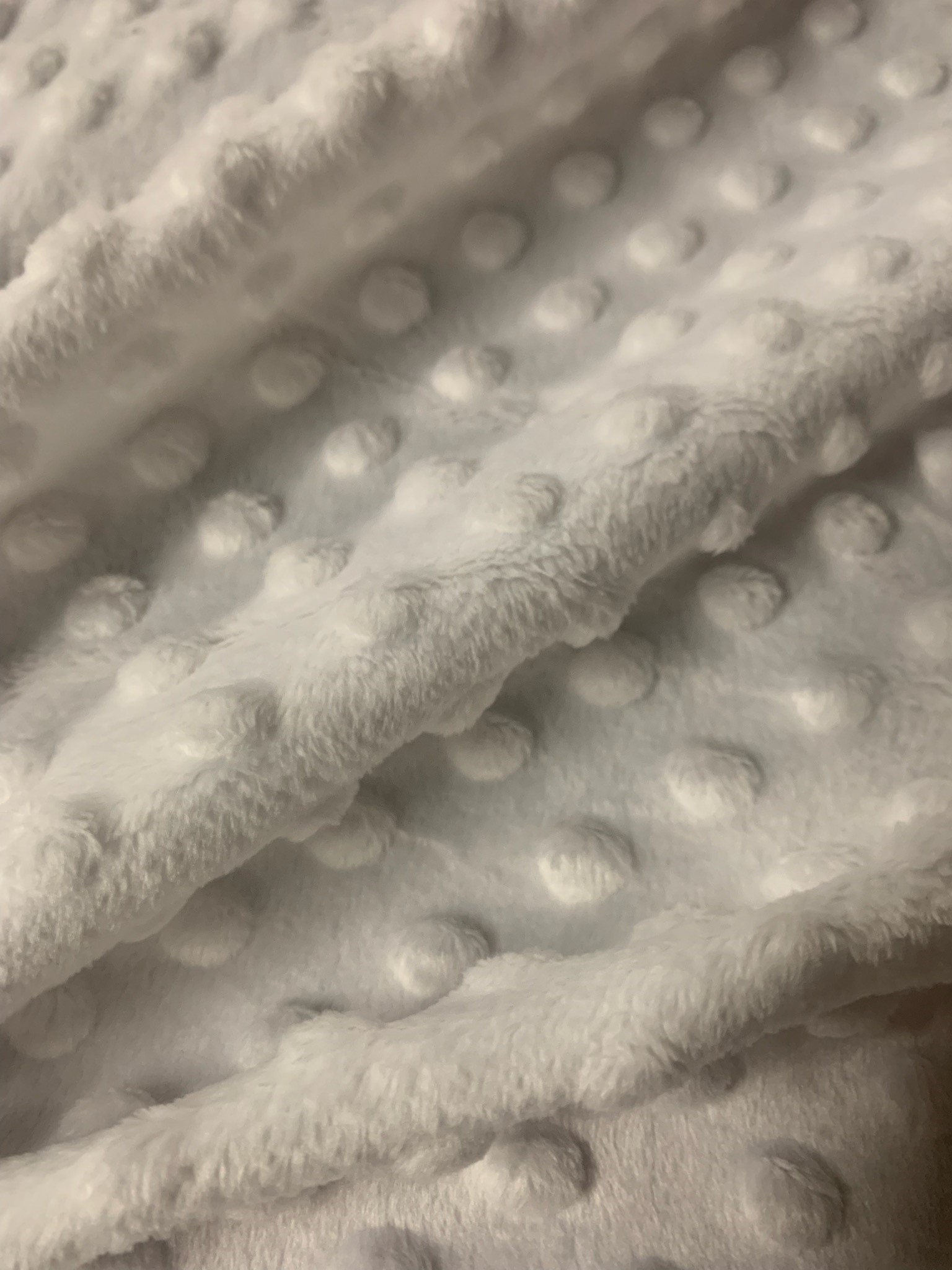 58/60" White Minky Dot Fabric By The Yard