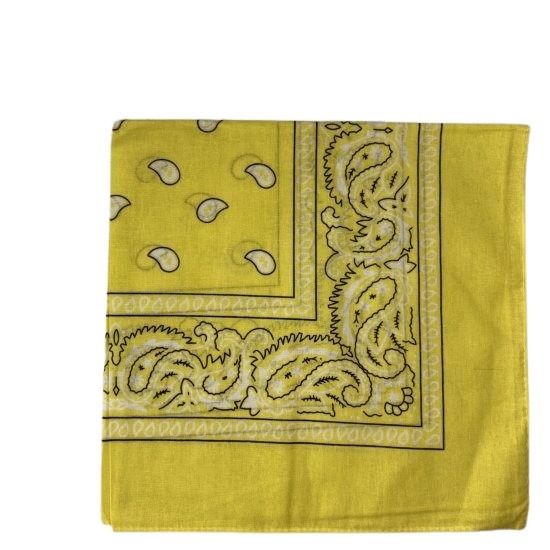 (image for) Yellow Paisley Bandana - 22" x 22" (100% cotton)