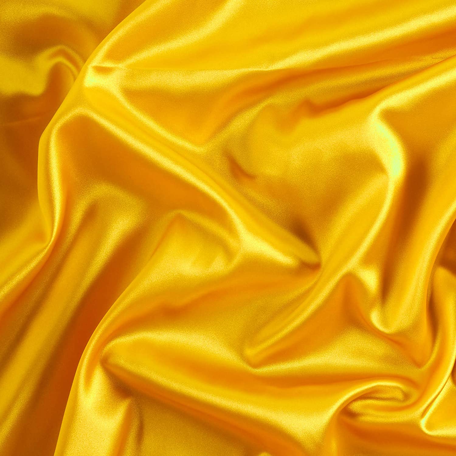 58/60" Yellow Charmeuse Satin Fabric By The Yard - Click Image to Close