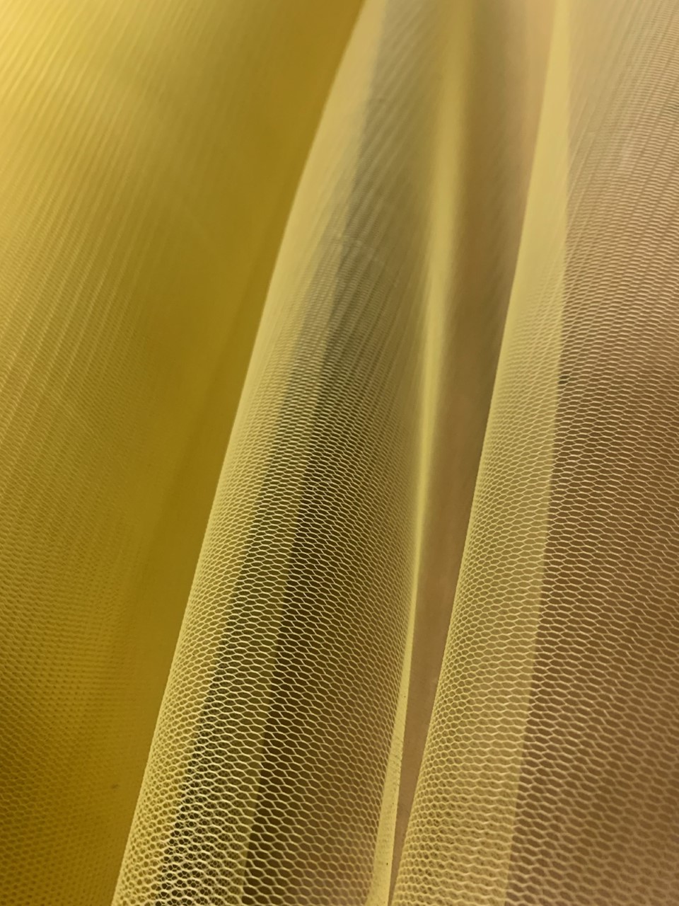 58/60" Yellow Hard Net Crinoline Fabric Per Yard 100% Polyester
