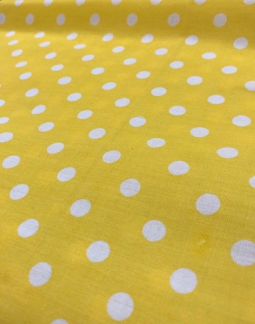 58/60" Yellow/White Dot Broadcloth By The Yard